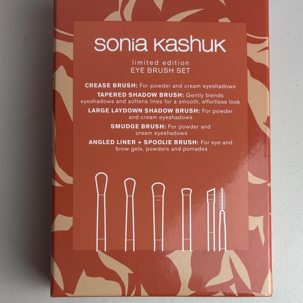 Sonia Kashuk Limited Edition Eye Brush Set - Burgundy 5 bushes one double ended